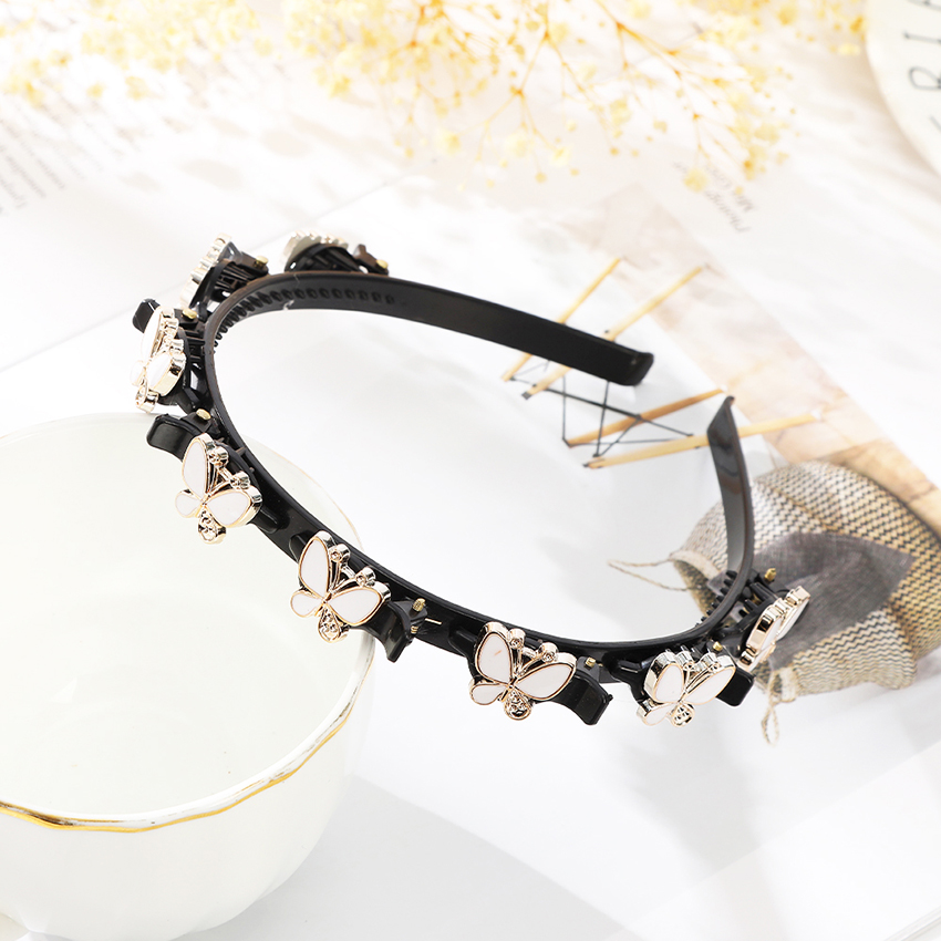 Unisex Alice Hairband Headband Men Women Sports Hair Band Metal Hoop Double Bangs Hairstyle Hairpin in Stock: Beige