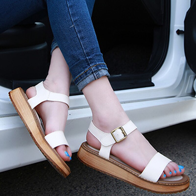 Vogue Gladiator Platform Sandalen Vrouwen Gesp Platte Sandalen Zomer Strand Sandalen Sandalias Mujer Sandale Femme SWC0076