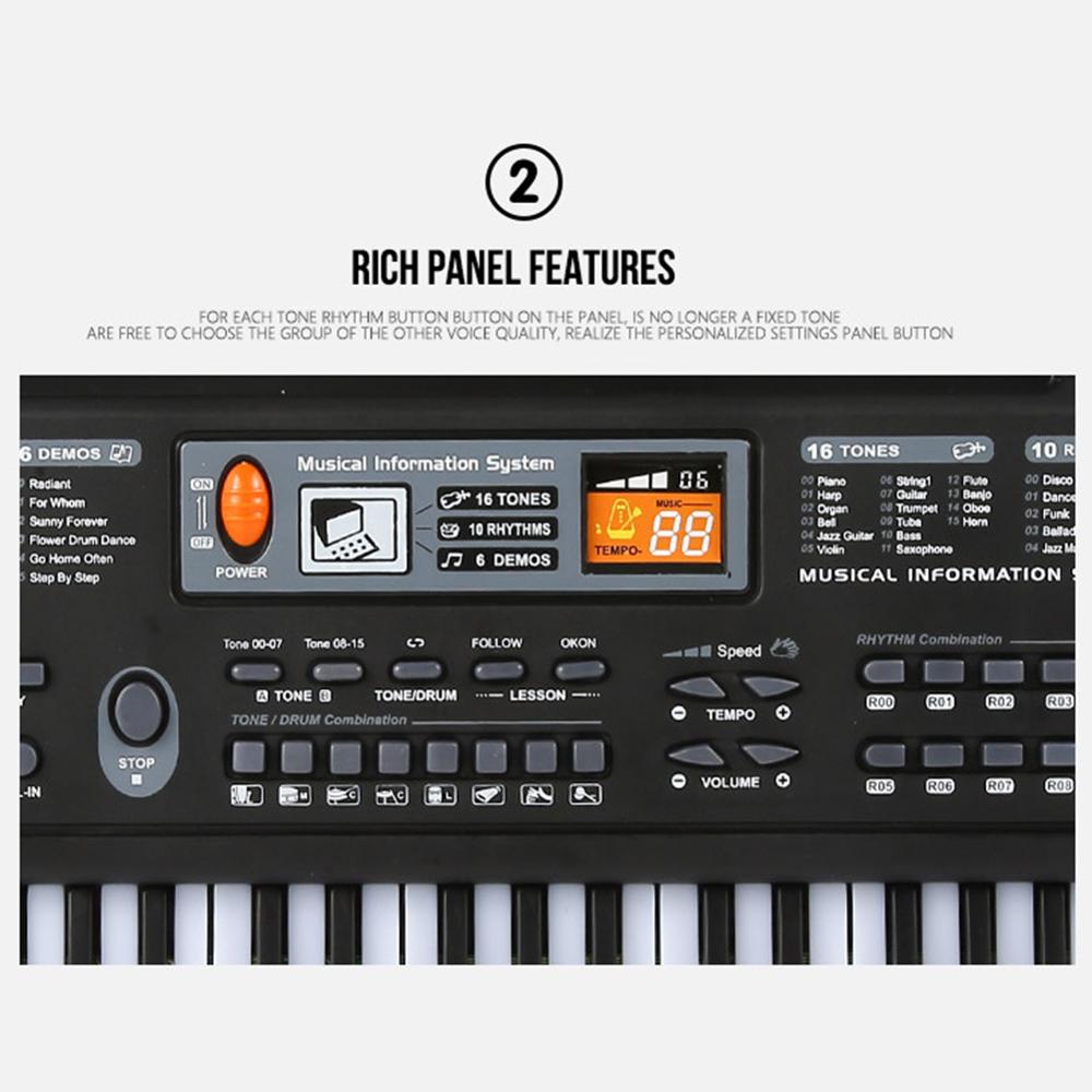 61-Key Digital Electric Piano Keyboard Portable Multi-Functional Keyboard with Microphone Music Keyboard Electric Keyboard