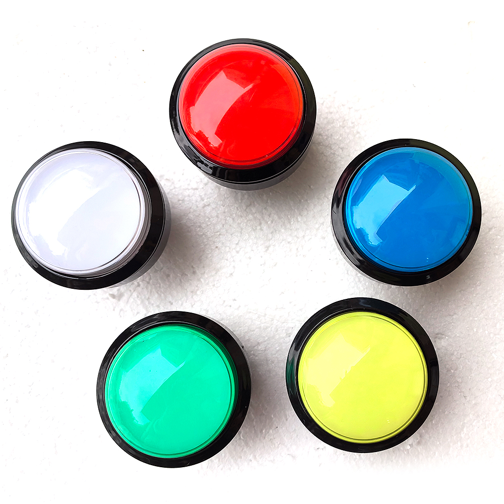 60mm runde, konvexe LED-beleuchtete drucktaster mit  dc5v/12v glühbirnen für Arkade-spielautomaten (kranbasketball-verkaufsautomaten)