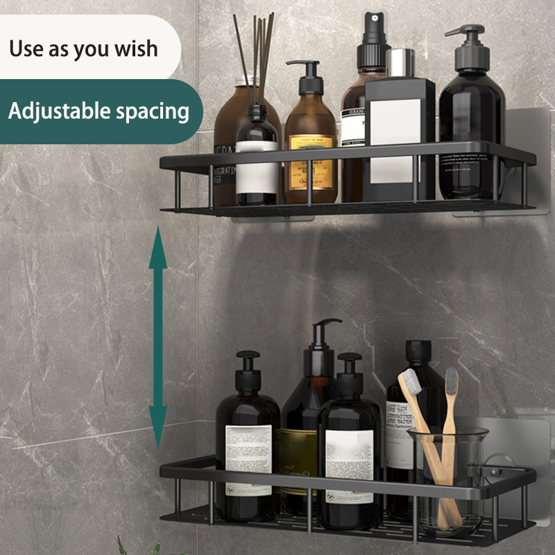 Keukenopslag badkamerplanken Organisator Aluminium Doucheplank Accessoires Shampoo Rek multi-scenario Geen boorplank