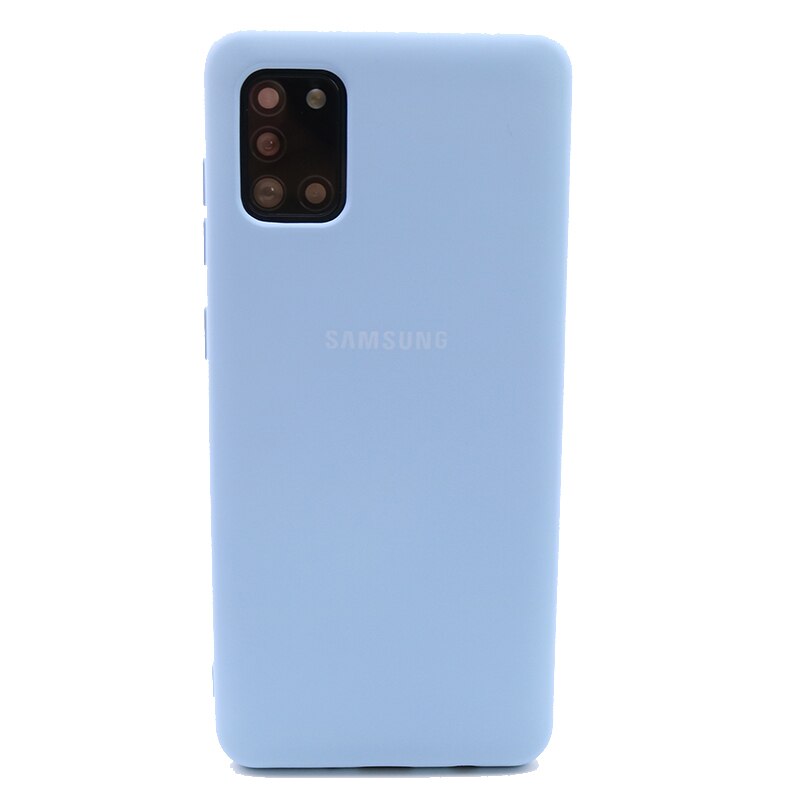 Samsung Galaxy A31 Flüssigkeit Silikon Fall Weichen Seidige Shell Abdeckung Galaxy A 31 Soft-Touch Zurück Schutzhülle: Lilac