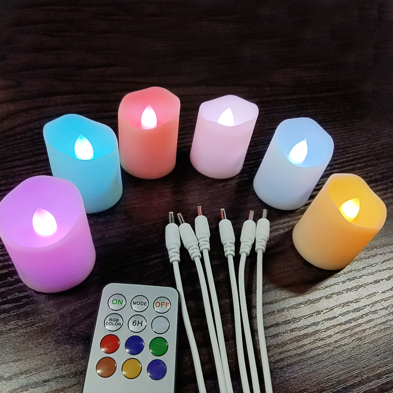 6/12 Stck LED Kerzen Usb Aufladbare Teelichter Timer Fernbedienung Farbe Ändern Flammenlose Flimmern Für Heimat Dekorative Kerze