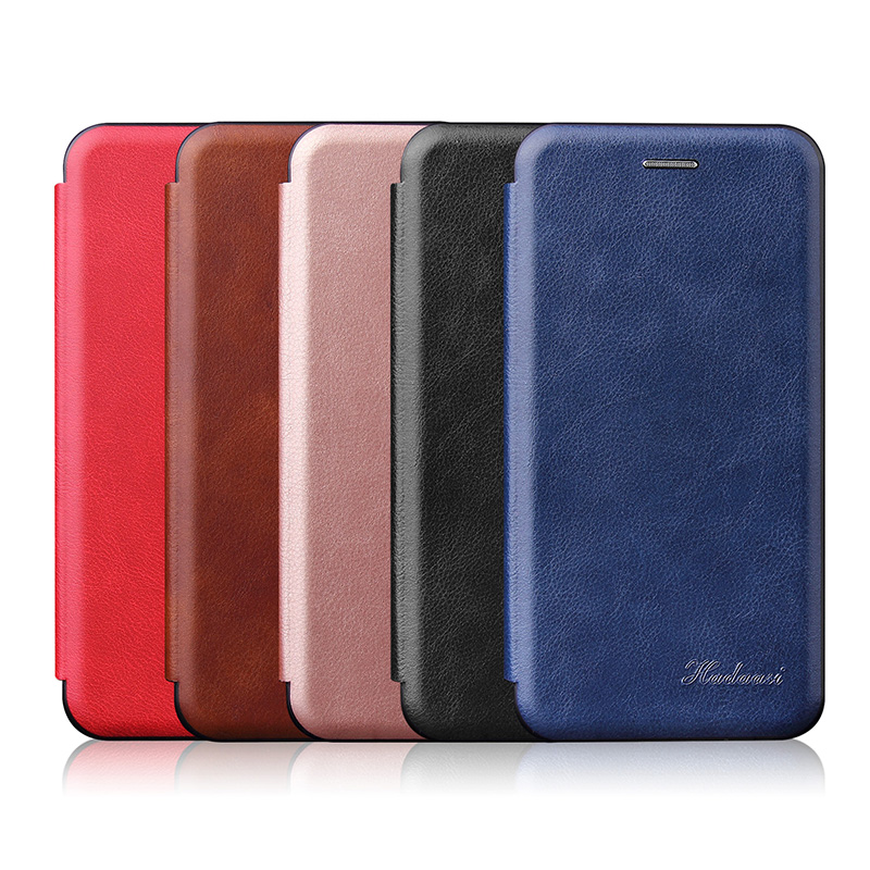 Magnetische Plain Flip Case Voor Oneplus 7 Pro 7 T Pro Lederen Card Holster Stand Book Cover