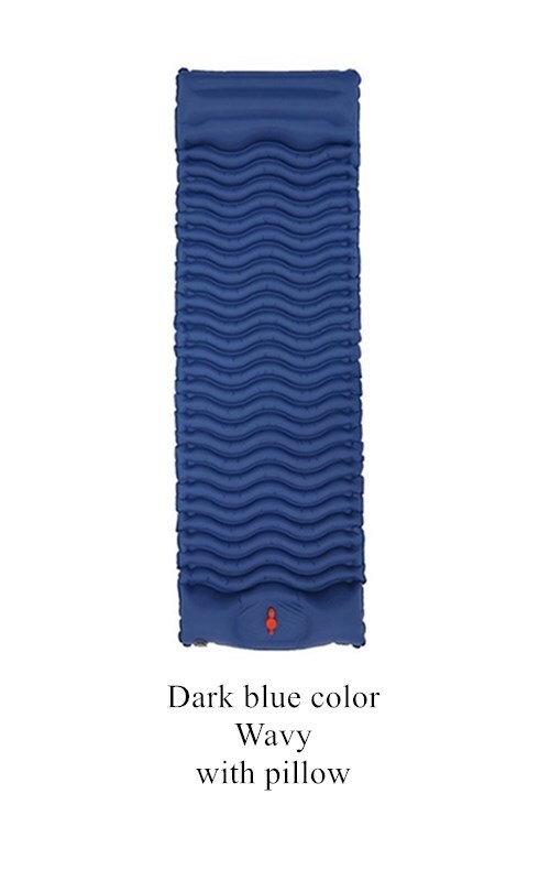Camping Mat Voet Luchtbed Opblaasbaar Matras Nylon Tpu Slapen Pad Lichtgewicht Vochtbestendige Air Matras Draagbare: F DARK BLUE PILLOW