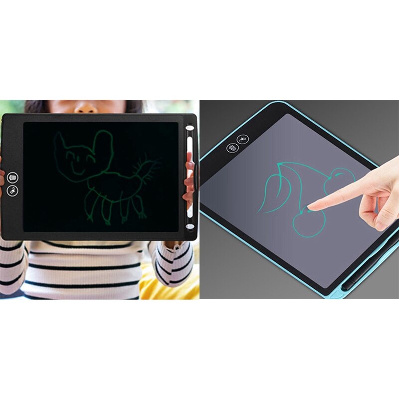 2set 10 Inch LCD Handschrift Bord Teilweise Löschen kinder Schreiben Elektronische Tablet Board mit Stift (Schwarz & blau)
