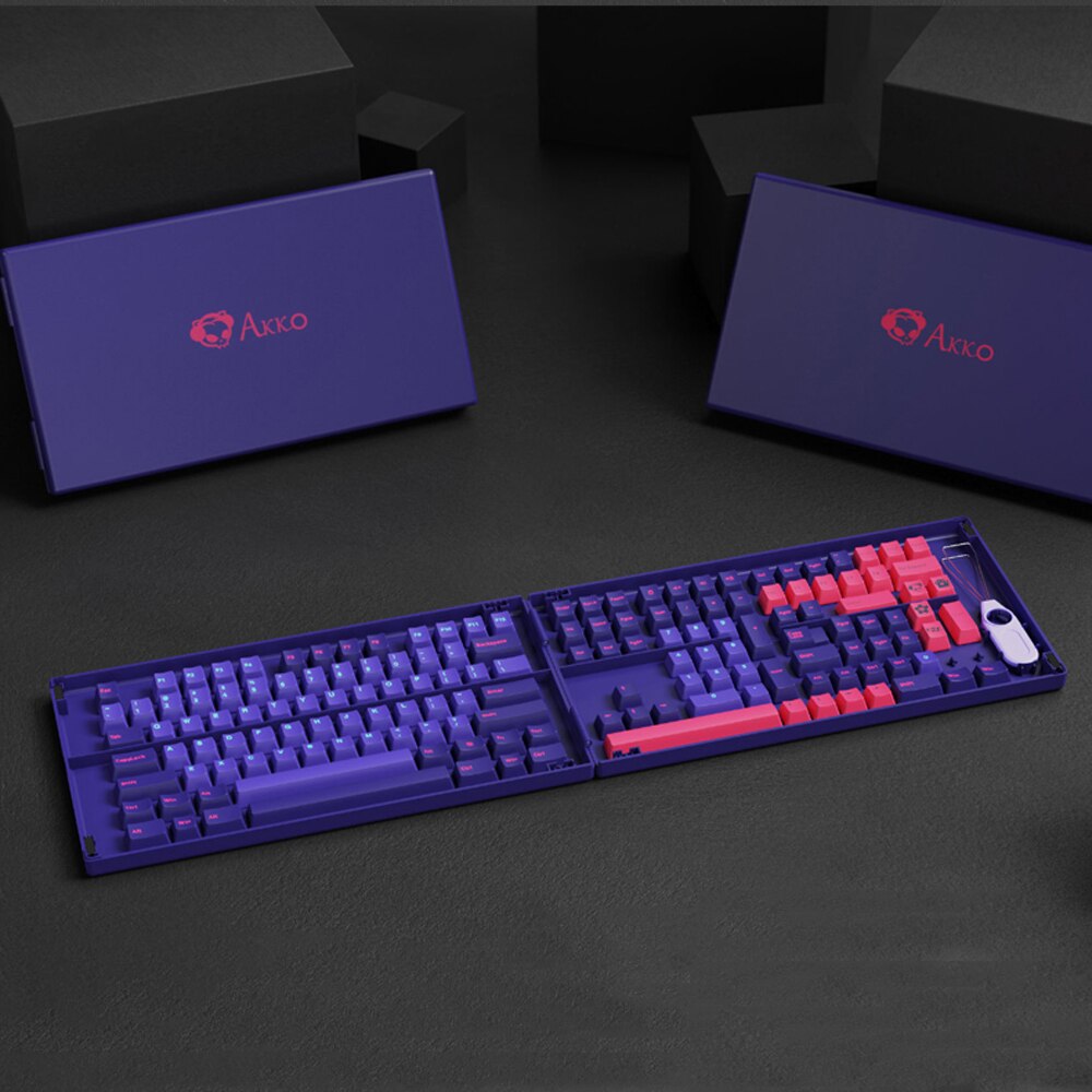 Akko 157 Toetsen Neon Keycap Set Cherry Profiel Pbt Twee Kleur Molding Keycaps Voor Mechanische Toetsenbord Veranderd Win Sleutel Tot app Sleutel