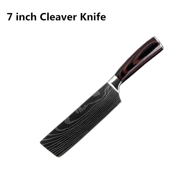 Kitchen Knives set Chef knife Tool High Carbon Stainless Steel Santoku knife Sharp Cleaver Slicing Knife Best Choice for Kitchen: 7in Cleaver