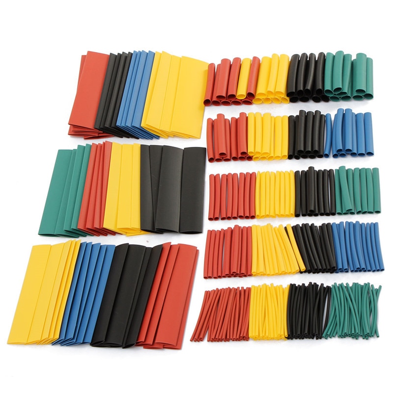 328 Teile/satz Sleeving wickeln Draht Auto Elektrische Schrumpf Kabel Rohr Bausätze Schrumpf Schlauch Schläuche Polyolefin 8 Größen Gemischt Farbe