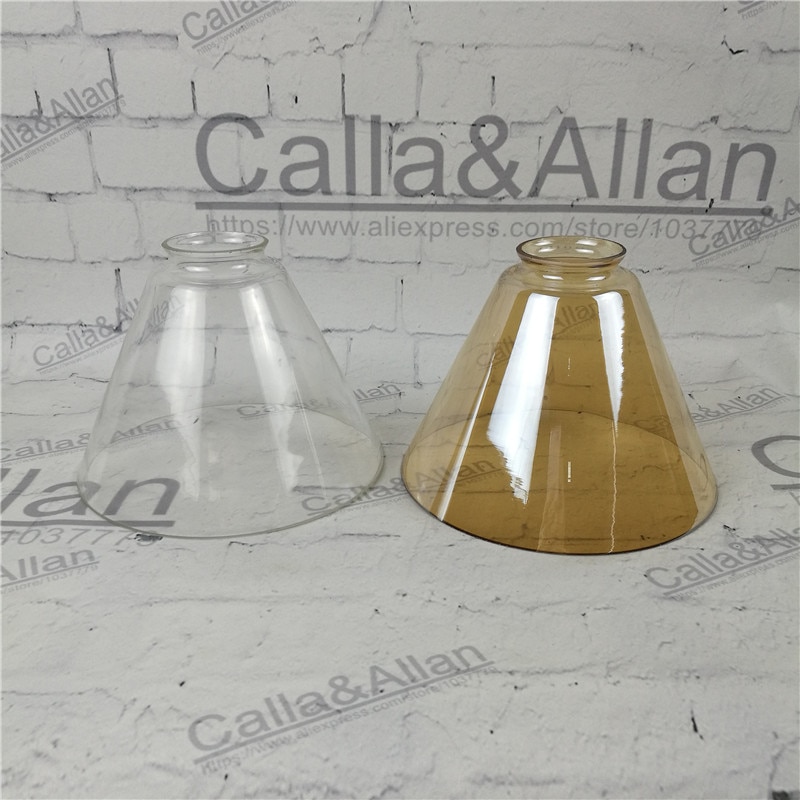 Amber/clear glas shade D180mmX135mm DIY verlichting lampenkap kegel glas hanglamp schaduw uw eigen licht glas shade