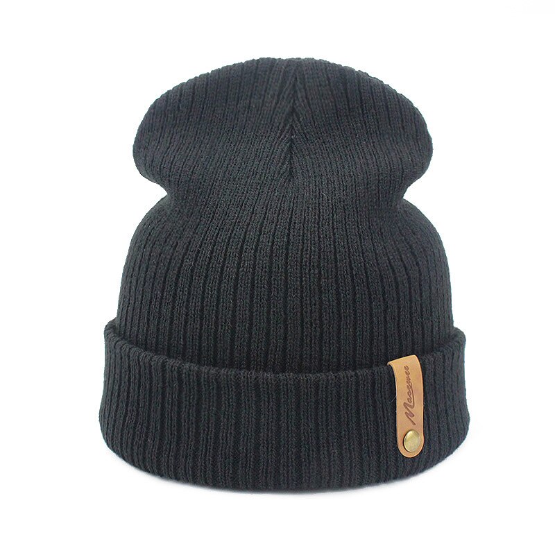 Frauen Männer Häkeln Mütze Hütte Weiche Warme Kappe Herbst Winter Weibliche unisex Erwachsene Gestrickte Einfarbig Grün Schwarz lässig Skullies Hütte: Schwarz