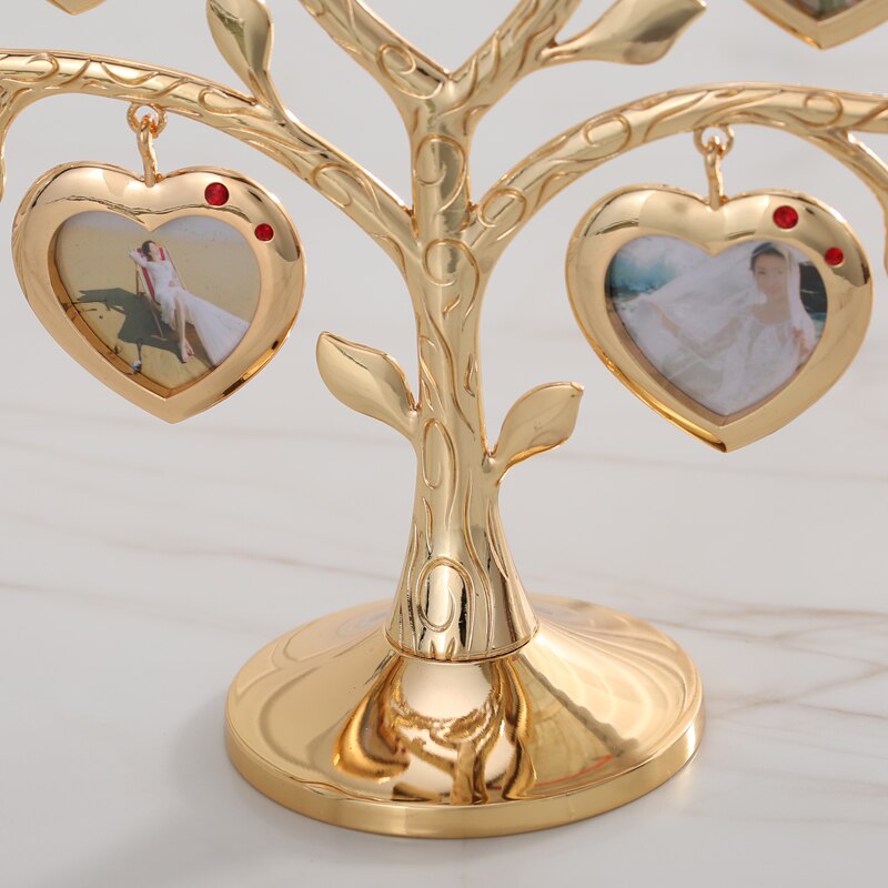 LASODY Rhinestone Family Tree Picture Frame Tree 12 Small Frames Father&#39;s Day Tabletop Home Decoration