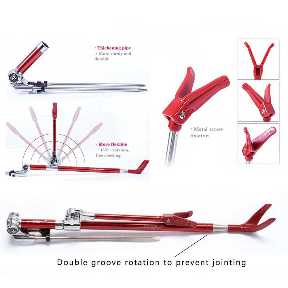 1.5M 1.7M 2.1M 2.3M Telescoping Fish Rod Stand Bracket Fishing Tool Hand Rod Holder Angle Adjustable Fishing Rods Holder