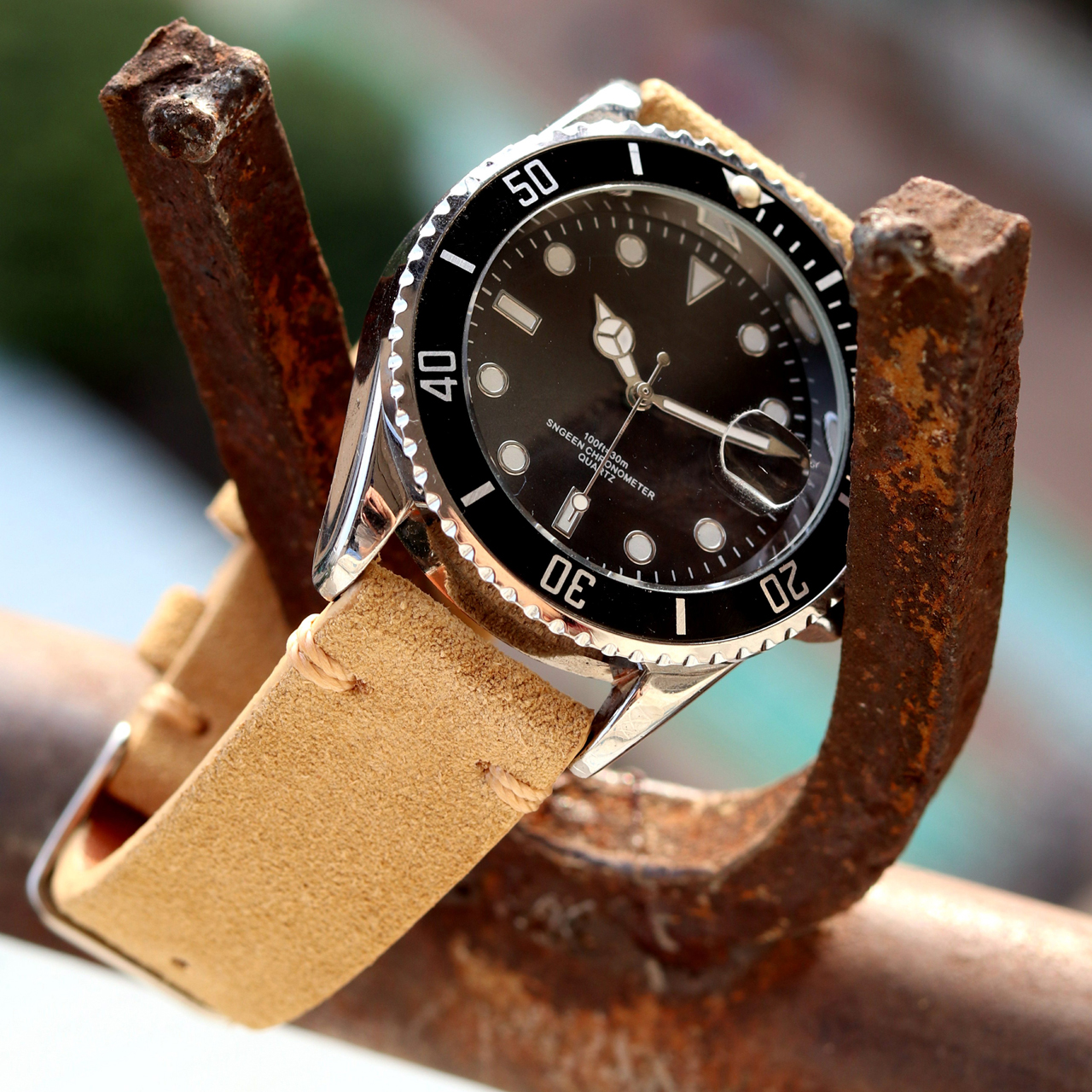 Suede horlogebanden bandjes handgemaakt voor mannen 18mm 19mm 20mm 21mm 22mm lederen horlogeband bruin Quick Release polsband