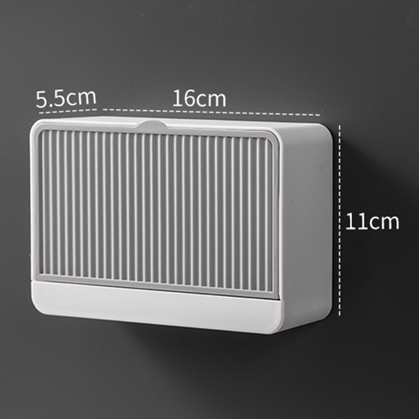 Wall Mounted Soap Box With Lid Single / Double Grids Soap Draining Rack Bathroom Soap Holder Container