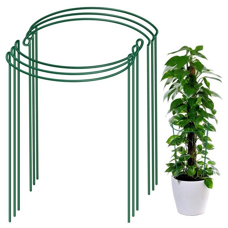 6Pcs Plant Support Rod, Garden Metal Plant Support Frame, Plant Support Ring, Tomato Plant Support Rod, Aquatic Green Plant Supp
