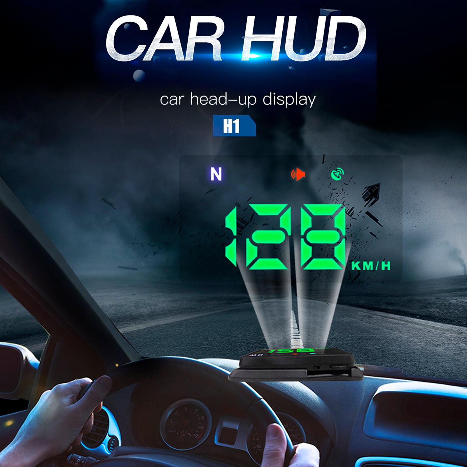 Universal hud head up display gps digital speedometer med mph for biler kilometerteller hastighet 3.5 tommers stor skjerm