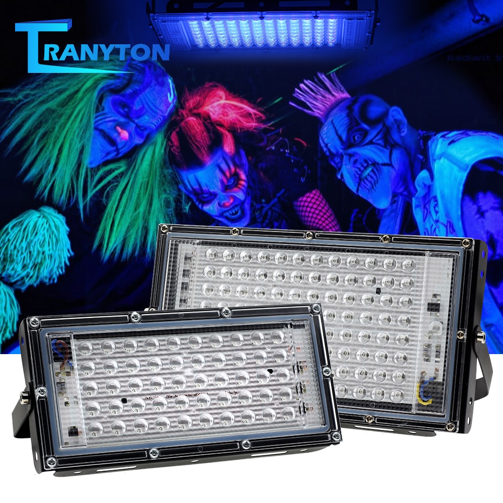 395nm 400nm ledet uv flomlys 220v vanntett ultravilet lampe 2835 brikker 50 lysdioder 96 lysdioder 50w 100w 150w med bryter