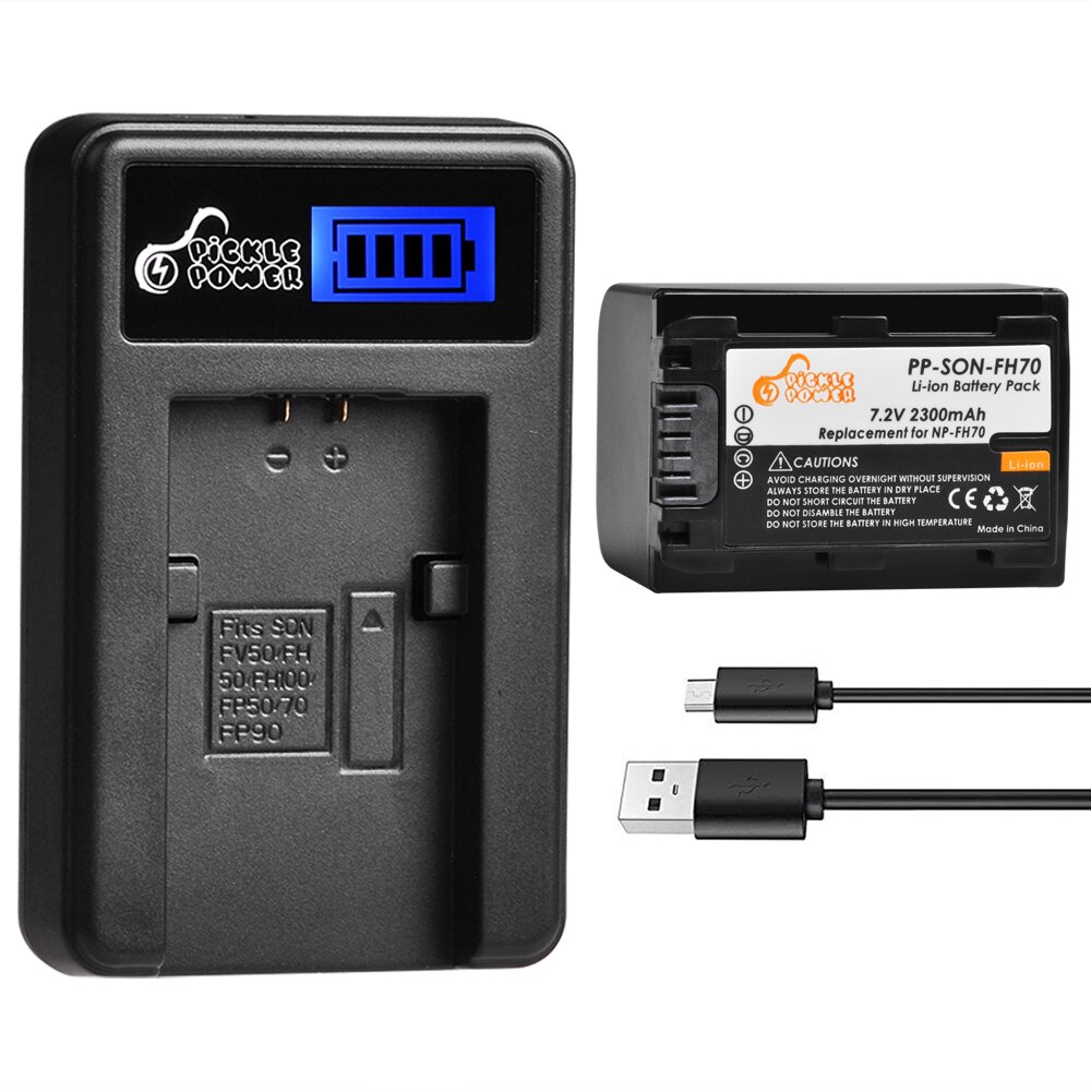 NP-FH50 Battery+LCD USB Charger Replacement for Sony DCR-DVD650 HC20 HC21 HC22 HC48 HC51 HC52 HC53 HC62 SR42 SR45 SR65 SR82: Charger and 1Battery