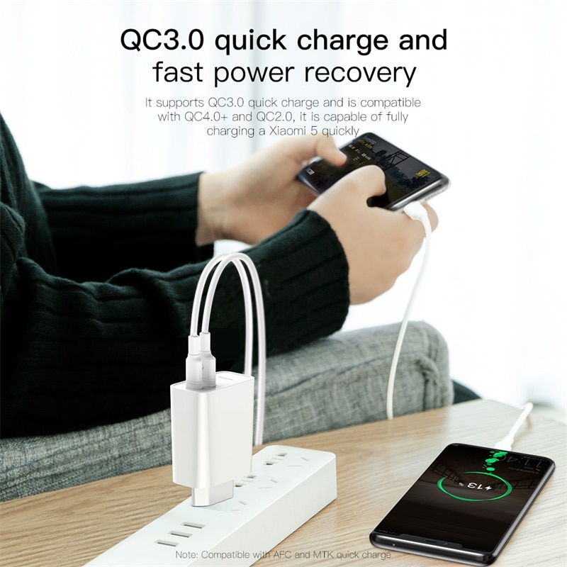 Baseus Quick Charge 4.0 3.0 Usb Charger Voor Iphone 11 Pro Max Samsung Huawei Scp QC4.0 QC3.0 Qc C Pd snelle Mobiele Telefoon Oplader