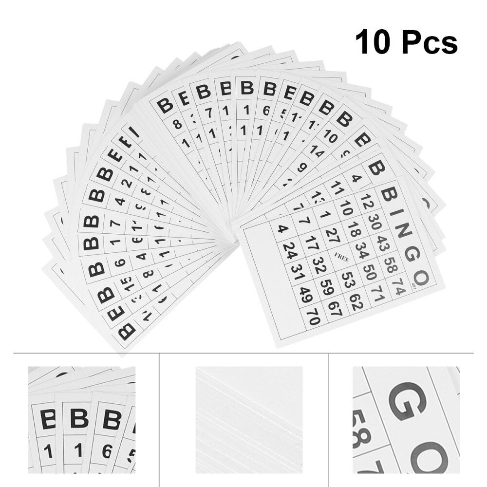 60Pcs Bingo Game Bingo for Fun Intellectual Development Plaything (White)