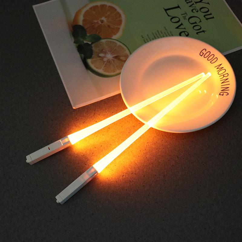 1 Pair of Light Up LED Lightsaber Chopsticks Durable Lightweight Portable BPA Free and Food Safe (Red): Orange