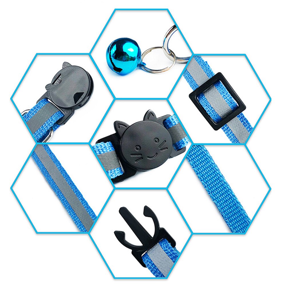 Reflecterende Halsband Met Bel Veiligheid Kat Halsbanden Puppy Halsband Voor Katten Kleine Honden Solid Pet Kraag Chihuahua Producten