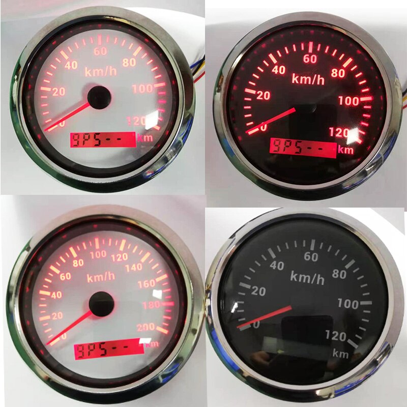 120 200 km/h GPS SPeedometer Gauge 85MM Waterproof Speedometer With Red Backlight For Car Truck Boat Marine