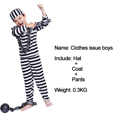 Halloween costume bloody prisoner clothes adult male prison uniform violence female child prisoners serving prison uniform: boy XL