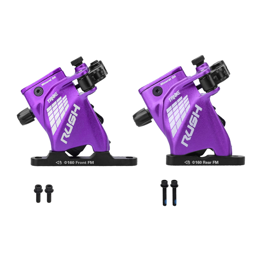 TANKE-pinzas de freno de disco hidráulico, línea de montaje plano, freno de disco de aceite, juego de frenos de bicicleta de carretera, RUSH, delantero y trasero: naranja