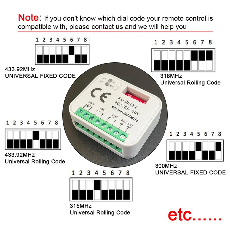 Interruptor universal tuya wifi, 280-915mhz, receptor de controle remoto para porta de garagem, ac dc 9-30v, módulo de interruptor, relé, abridor de porta