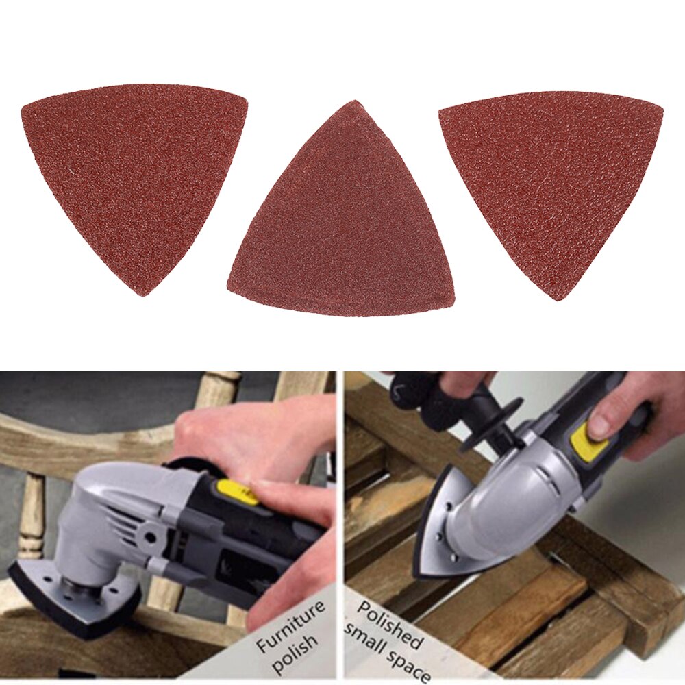 49pcs Triangle Sandpaper Set Grinding Sandpaper 80mm 40/60/80/120/180/240 Triangle Vibration Sand Pad Sandpaper Accessories
