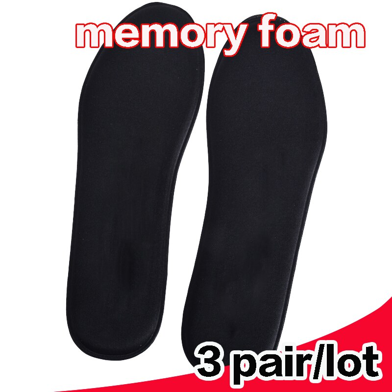 3 paare/los Langsam Rebound Erinnerung Schaum Dämpfung Sohle Atmungsaktive Saugfähigen Einlegesohlen für Männer und Frauen schuhe EU 37-46 240-305mm: balck / 39-259mm