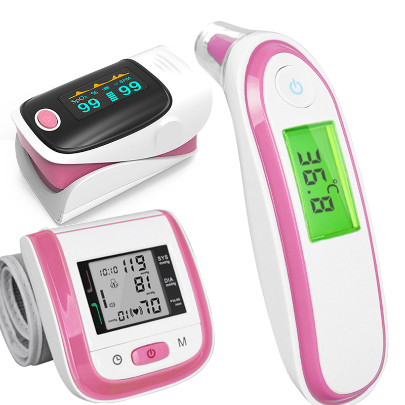 3Pcs Vingertop Pulse Oxygen Pr Oximeter Baby Thermometer Pols Bloeddrukmeter Bloeddrukmeter Voor Familie Gezondheid Tool