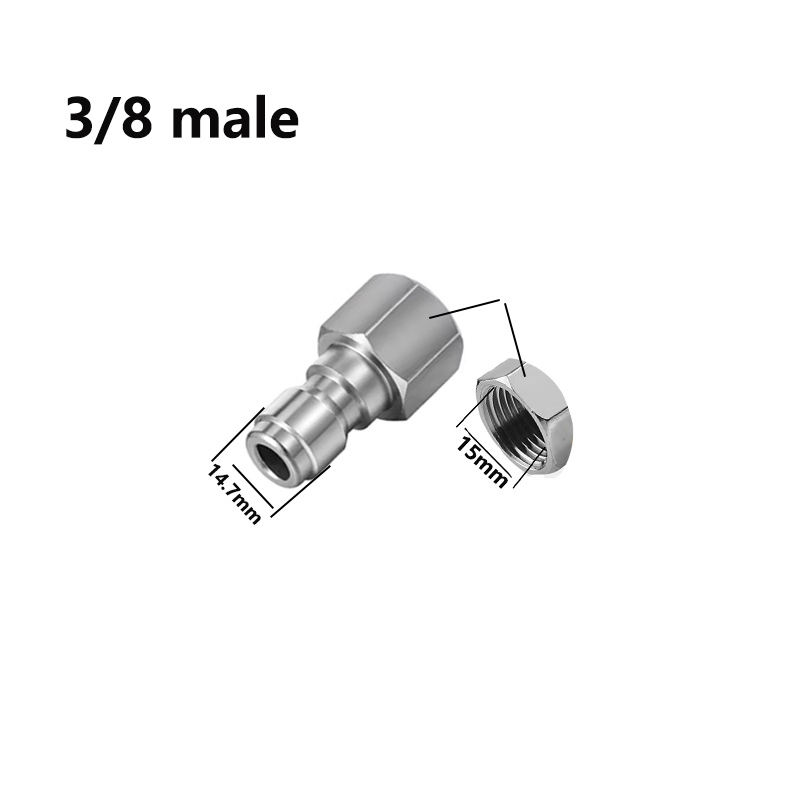 3/8 Zoll männlicher und weiblicher Schnellverbinder Hochdruckreiniger-Adapter Schlauch Schnellverbinder Hochdruckreiniger Gewindebeschläge Kupplung: Typ 4
