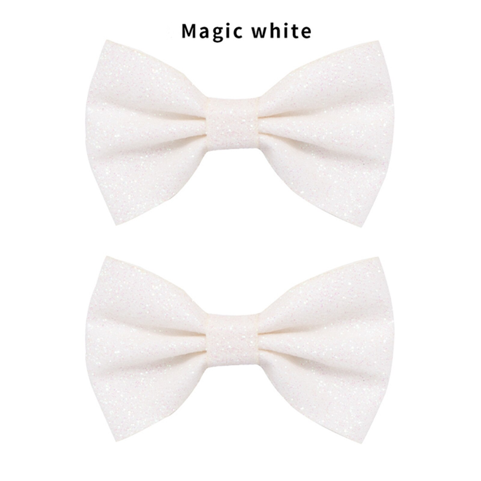 1 paire de pinces à cheveux pour bébés filles, bandeau pour petites filles, pince à cheveux solide avec nœud scintillant: WHITE