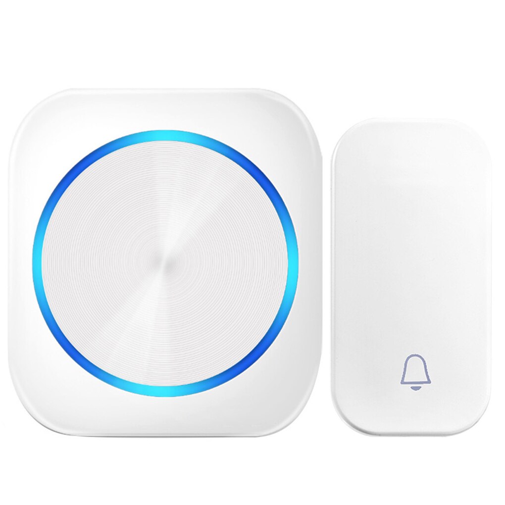 Self Powered Wireless Waterproof DoorBell Door Bell Night Light No Battery Smart Home 1/2 Button 1/2 Receiver EU Plug: white M688-11 EU