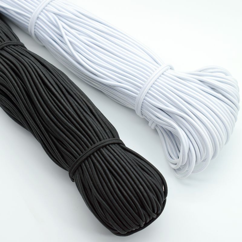 2m/ stuks zwarte, veelkleurige 1/1.5/2/2.5/3/4/5mm elastische band, elastisch touw, elastiek, elastische lijn, doe-het-zelf naaiaccessoires