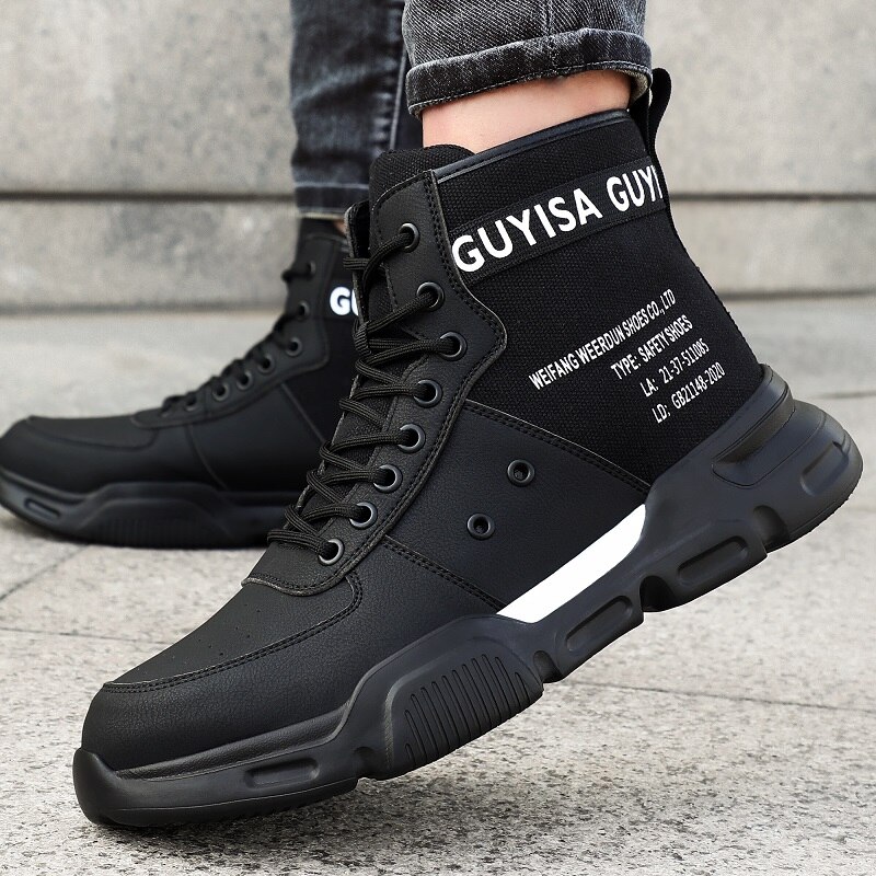 Breathable Safety Work Shoes for Men Steel Toe Cap Indestructible Working Boots Anti-puncture Non-slip Outdoor Sneakers