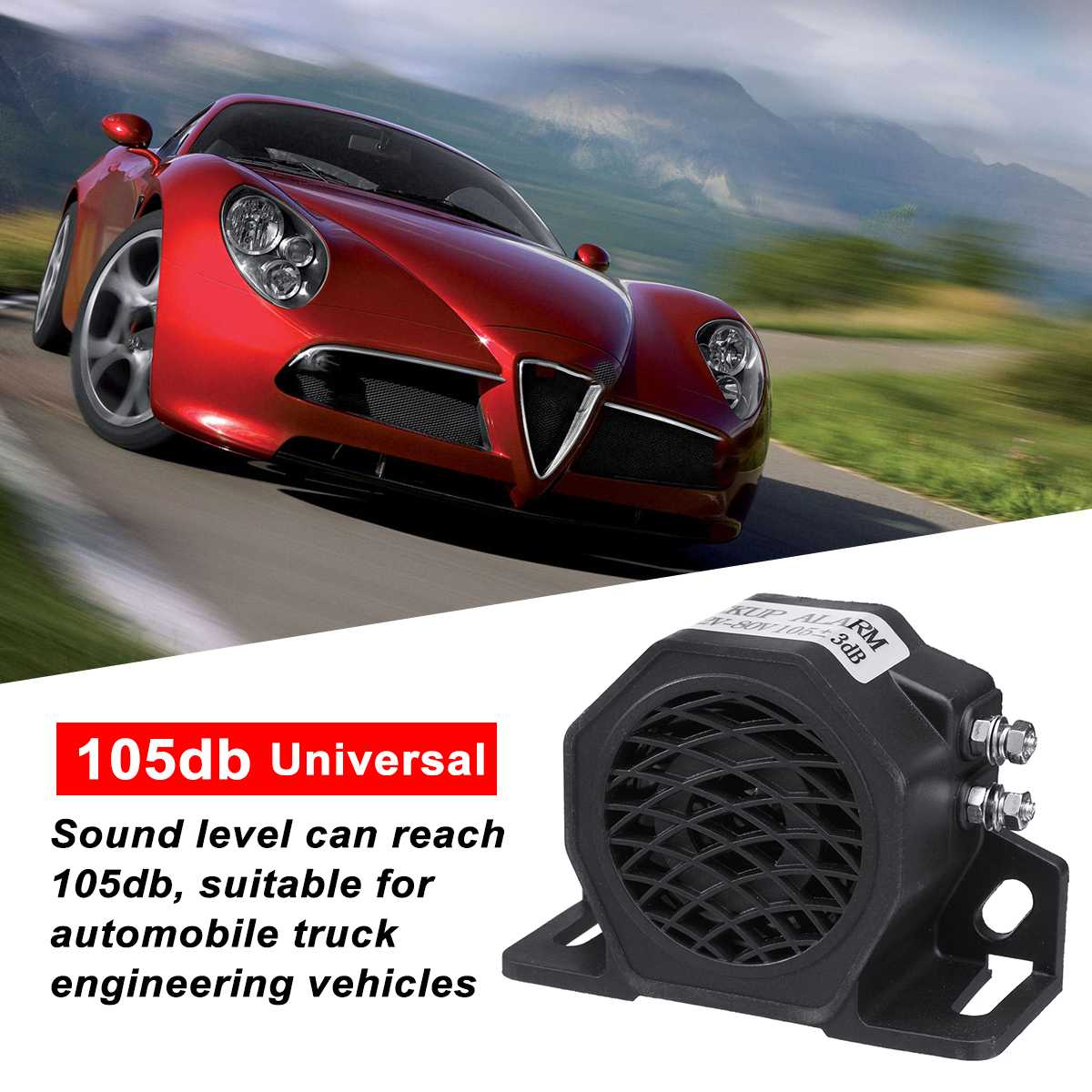12V-80V Electric Buzzer Alarm Loud Speaker Warning Car Security Horn Automobile Siren Police Sirens Air Horn Electric Vehicle