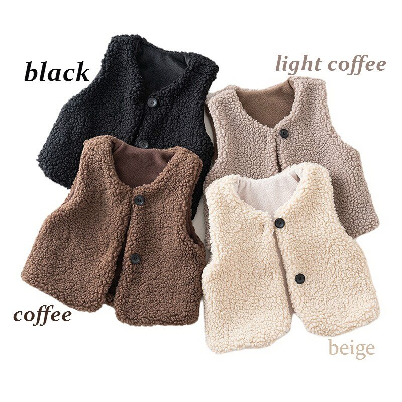 Gilet en peluche polaire épais pour bébé fille et garçon, vêtements d'hiver d'automne et d'hiver