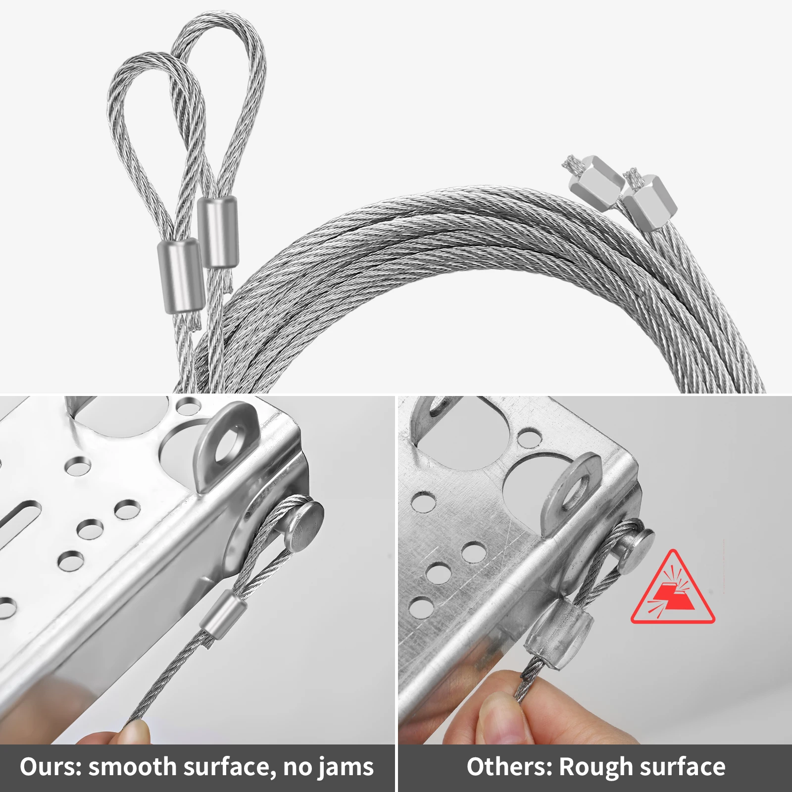 Garage Door Lift Cable 3mm Torsion Spring Lifting Wire Rope Steel Heavy Duty Hardware Accessories Parts Upgrade Replacement Kit