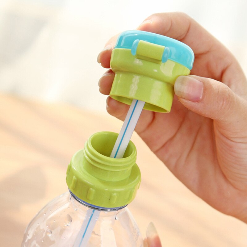 Water Drinking Bottle Cap Cover Replacement With PP Silicone Food Grade Water Bottle Straw for Kids Children Feeding Drink