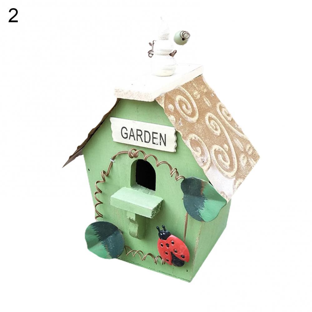 Bird House Birdcage Painting Outdoor Garden Yard Hanging Cottage Feeder Nest Crafts Birdhouse Pet Products Bird Accessories: Red