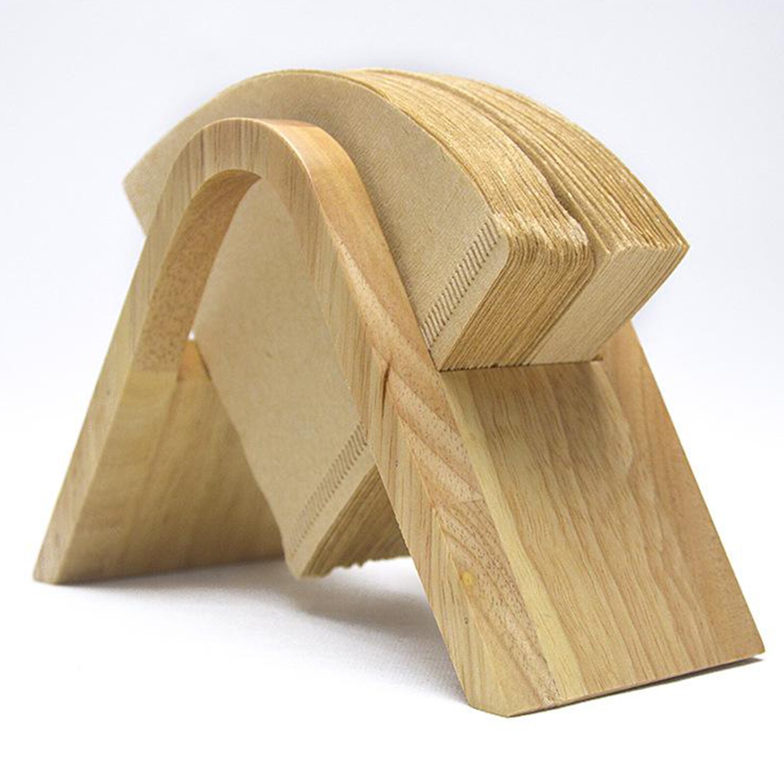 Coffee Filter Holders Paper Dispenser Storage Stand Wood Dustproof Case: Style B