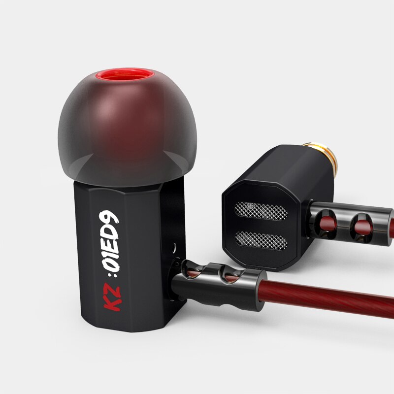 Kz ed9 fones de ouvido de alta fidelidade, super graves, música estéreo, fones de ouvido com cancelamento de ruído, fone de ouvido de celular com microfone