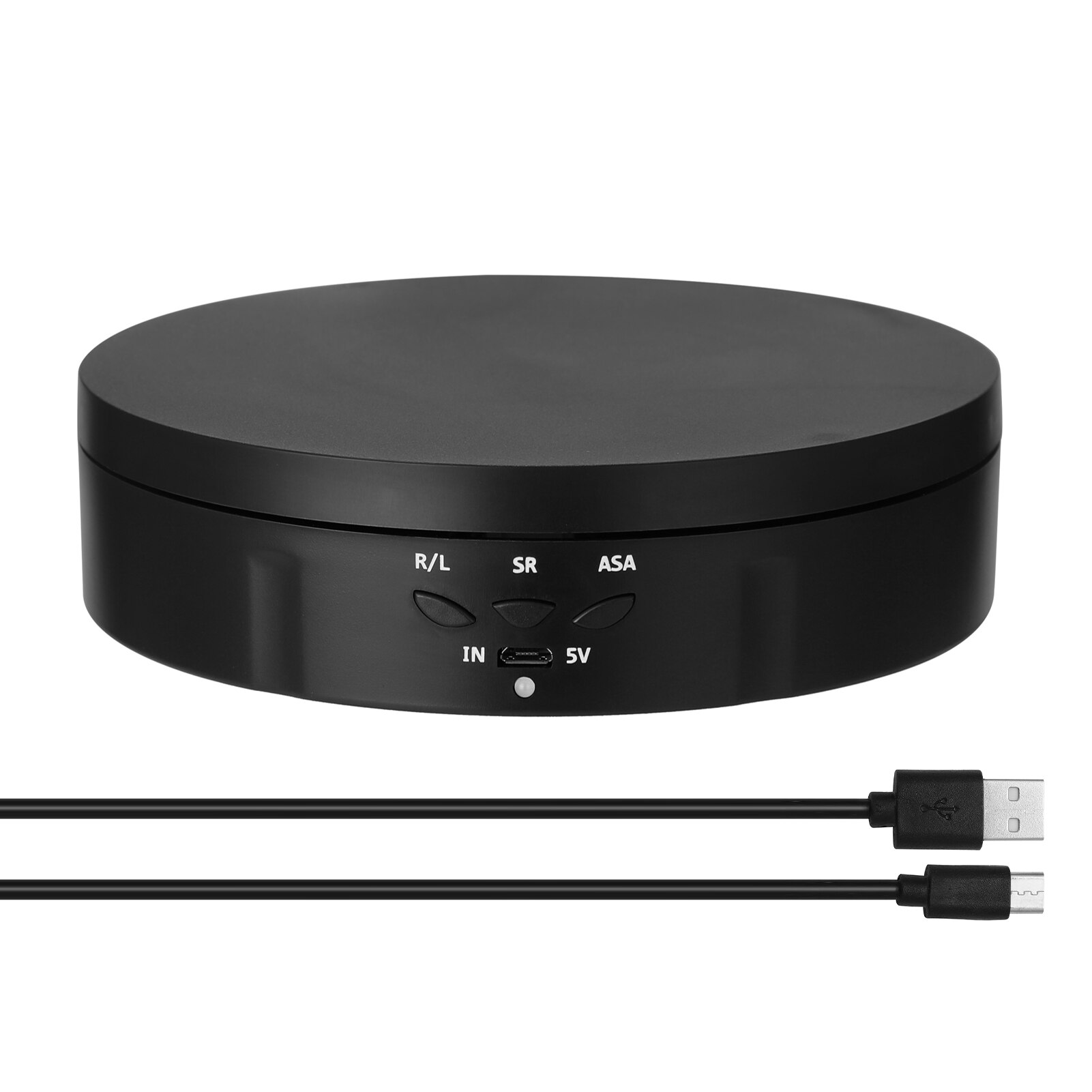 360 Degree Electric Rotating Turntable Display Stand for Video Photography Props Speed Adjustable Display Turntable: black