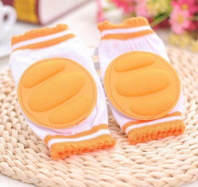 Ideacherry 1 Paar Baby Kids Knee Pads Protector Peuter Veiligheid Kruipen Elleboog Kussen Katoen + Spandex Zuigeling Beenwarmers Knieschijven: Orange