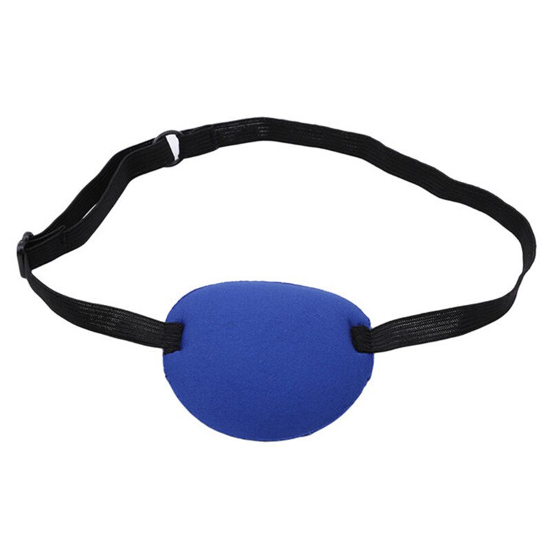 Enkelt øjenbeskyttelse justerbar øjenskygge sovende øjenmaske enøjet dæksel bærbart blødt øjenplaster amblyopi træningsbriller: Blå
