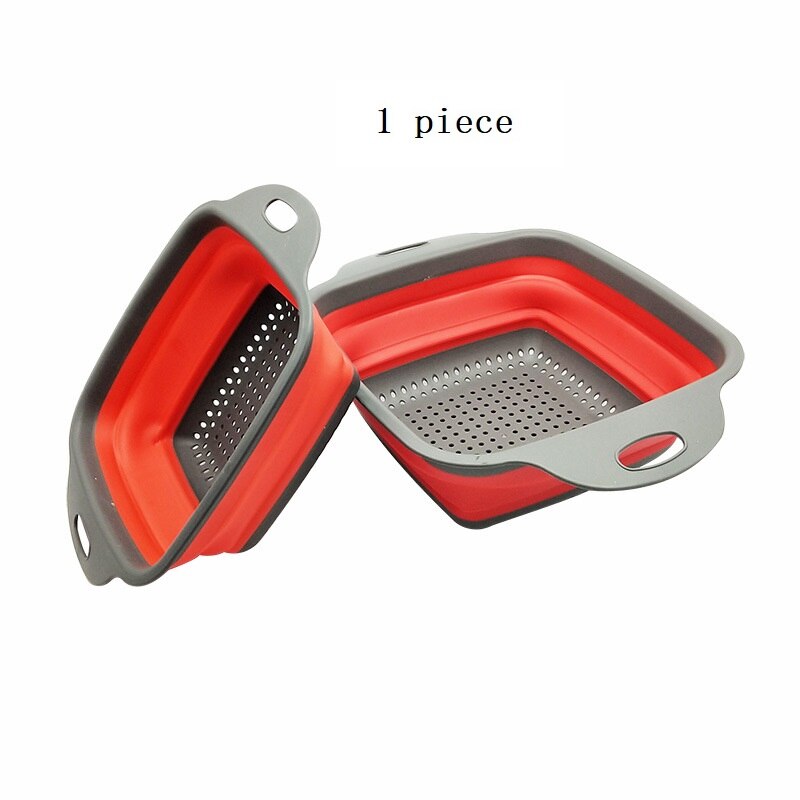 Panier de vidange pliant panier extensible rond panier de lavage en caoutchouc panier de fruits outils de rangement de cuisine une pièce: A2 / S